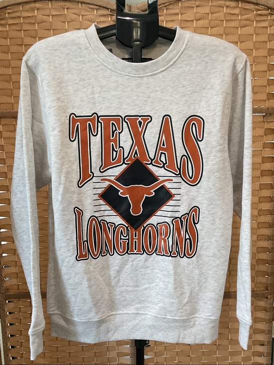 Rivalry Threads Sweaters - Rivalry Threads Gray Texas Longhorns Graphic Crewneck Sweatshirt